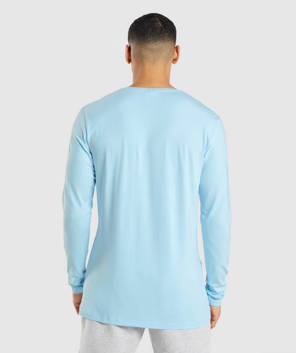 Panske Mikiny Gymshark Essential Long Sleeve Modre | UZ5946270